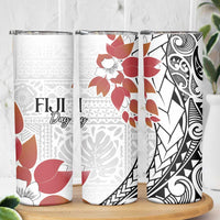 Bula Fiji Day Skinny Tumbler Tagimaucia on Masi Pattern LT7 - Polynesian Pride