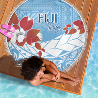 Bula Fiji Day Beach Blanket Tagimaucia on Masi Pattern - Turquoise