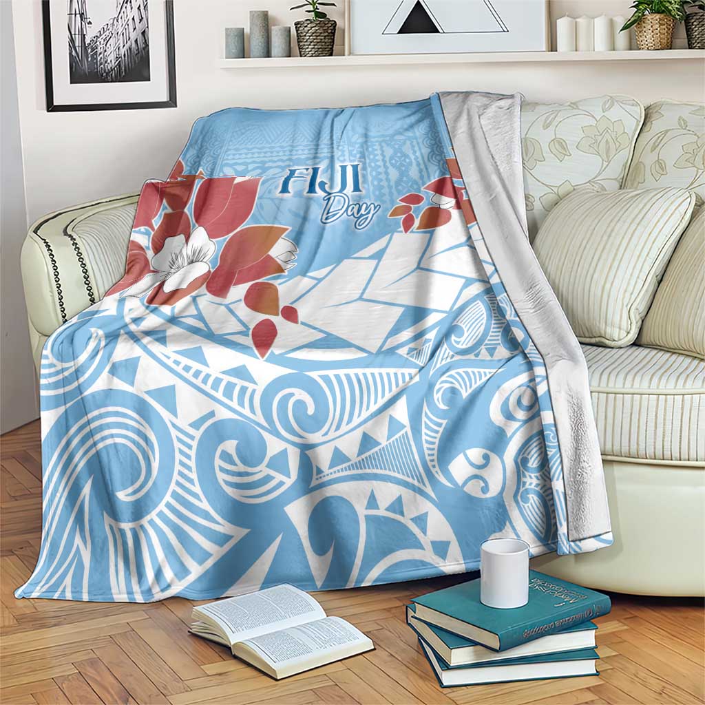 Bula Fiji Day Blanket Tagimaucia on Masi Pattern - Turquoise LT7 Turquoise - Polynesian Pride