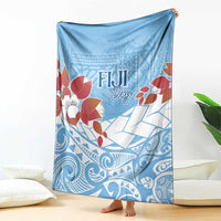 Bula Fiji Day Blanket Tagimaucia on Masi Pattern - Turquoise LT7 - Polynesian Pride