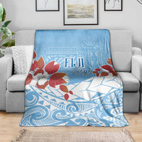 Bula Fiji Day Blanket Tagimaucia on Masi Pattern - Turquoise LT7 - Polynesian Pride