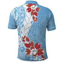 Bula Fiji Day Polo Shirt Tagimaucia on Masi Pattern - Turquoise