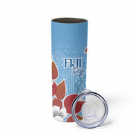 Bula Fiji Day Skinny Tumbler Tagimaucia on Masi Pattern - Turquoise LT7 - Polynesian Pride