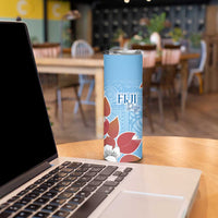 Bula Fiji Day Skinny Tumbler Tagimaucia on Masi Pattern - Turquoise LT7 - Polynesian Pride