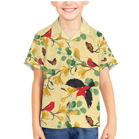 Aloha Hawaii Family Matching Mermaid Dress and Hawaiian Shirt I'iwi on Mamane Pastel Cream LT7 Son's Shirt Light Yellow - Polynesian Pride