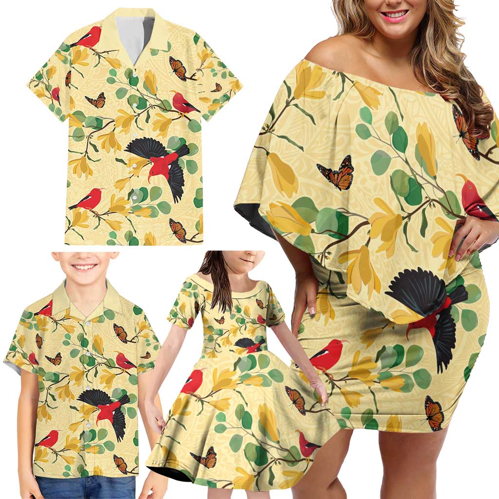 Aloha Hawaii Family Matching Off Shoulder Short Dress and Hawaiian Shi - Polynesian Pride Aloha Hawaii Family Matching Off Shoulder Short Dress and Hawaiian Shi - Polynesian Pride