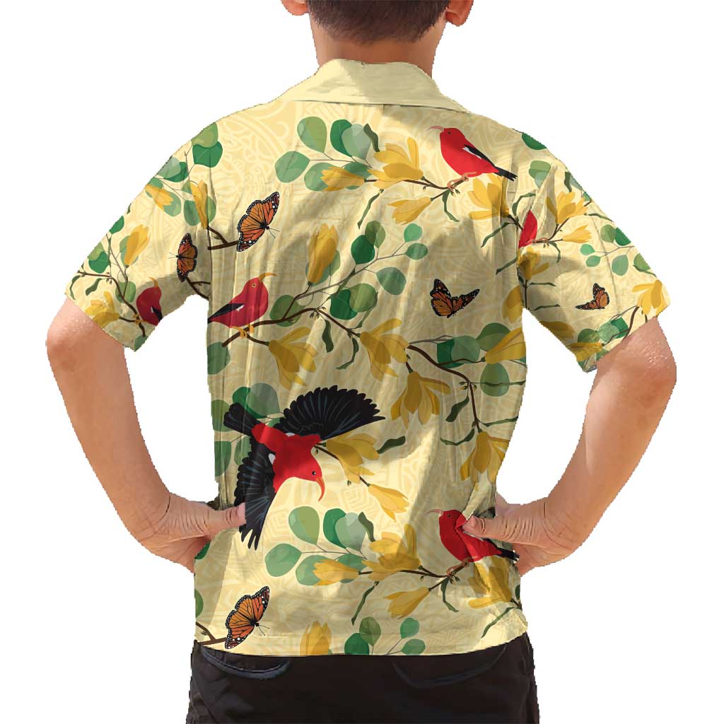 Aloha Hawaii Family Matching Summer Maxi Dress and Hawaiian Shirt I'iwi on Mamane Pastel Cream LT7 - Polynesian Pride