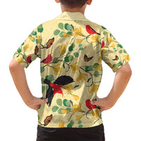Aloha Hawaii Family Matching Tank Maxi Dress and Hawaiian Shirt I'iwi on Mamane Pastel Cream LT7 - Polynesian Pride