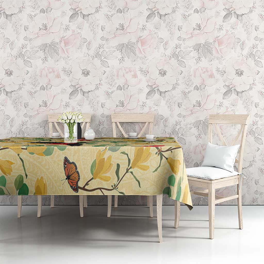 Aloha Hawaii Tablecloth I'iwi on Mamane Pastel Cream