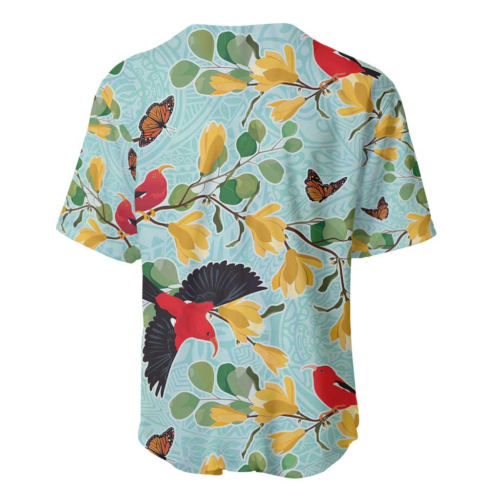 Aloha Hawaii Baseball Jersey I'iwi on Mamane Pastel Turquoise LT7 - Polynesian Pride