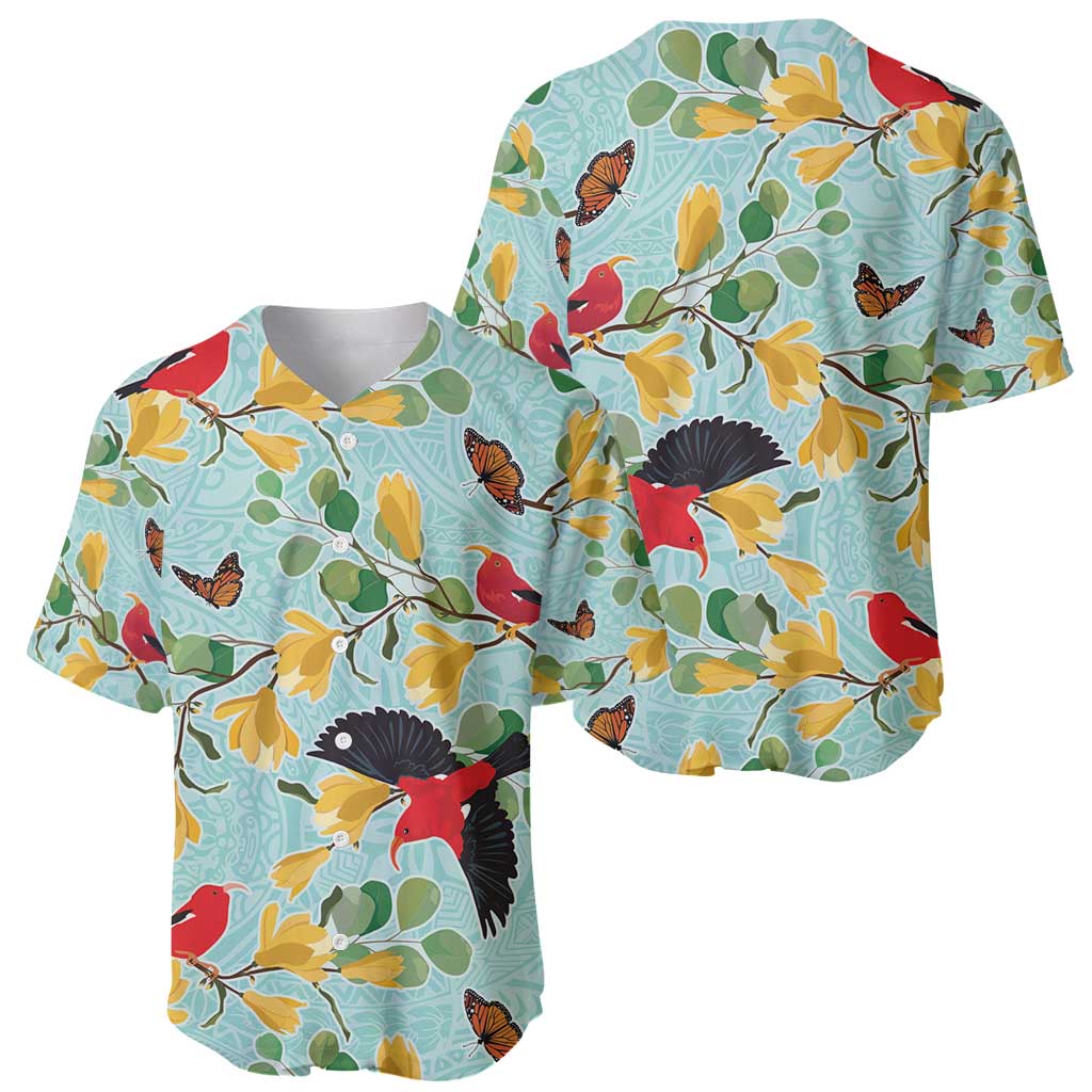 Aloha Hawaii Baseball Jersey I'iwi on Mamane Pastel Turquoise LT7 - Polynesian Pride
