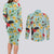 Aloha Hawaii Couples Matching Long Sleeve Bodycon Dress and Long Sleeve Button Shirt I'iwi on Mamane Pastel Turquoise