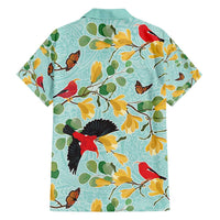 Aloha Hawaii Family Matching Off Shoulder Short Dress and Hawaiian Shirt I'iwi on Mamane Pastel Turquoise LT7 - Polynesian Pride