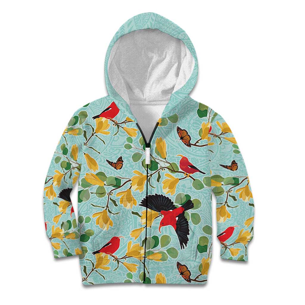 Aloha Hawaii Kid Hoodie I'iwi on Mamane Pastel Turquoise