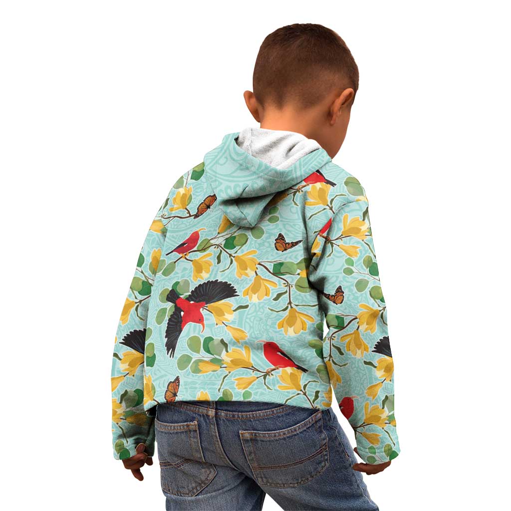 Aloha Hawaii Kid Hoodie I'iwi on Mamane Pastel Turquoise