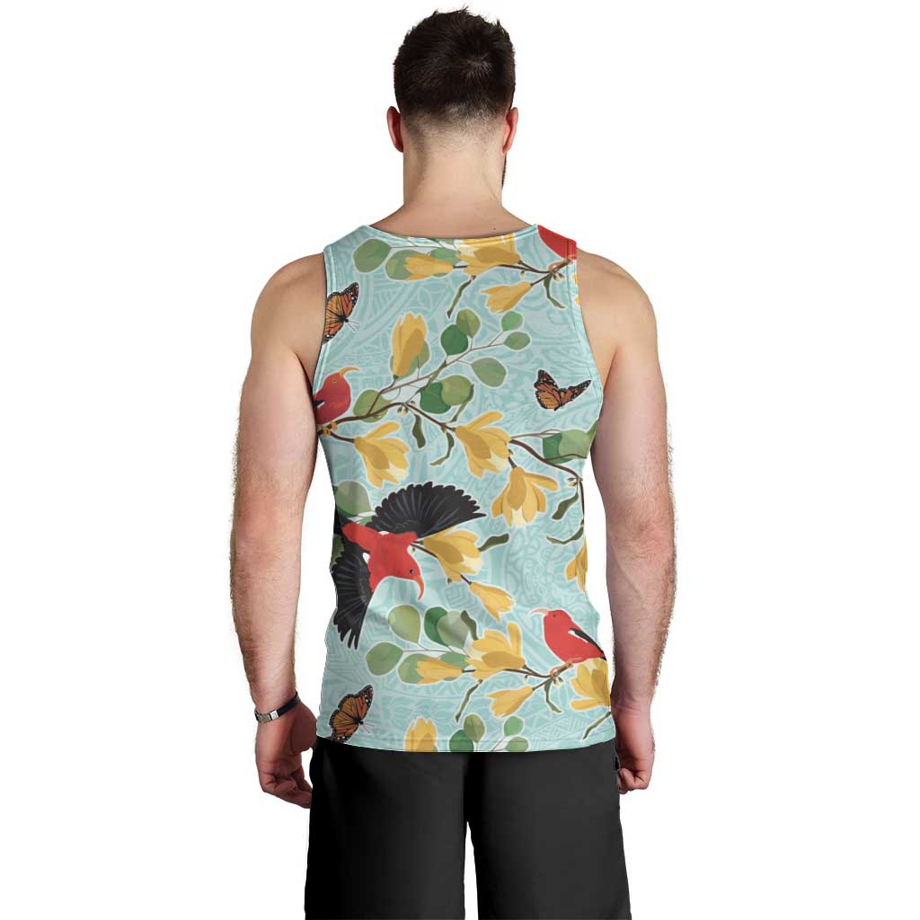 Aloha Hawaii Men Tank Top I'iwi on Mamane Pastel Turquoise LT7 - Polynesian Pride