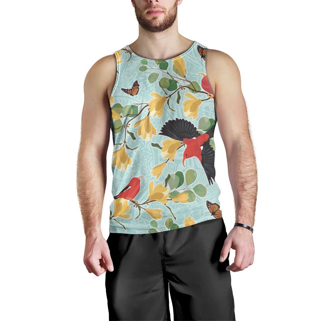 Aloha Hawaii Men Tank Top I'iwi on Mamane Pastel Turquoise LT7 - Polynesian Pride