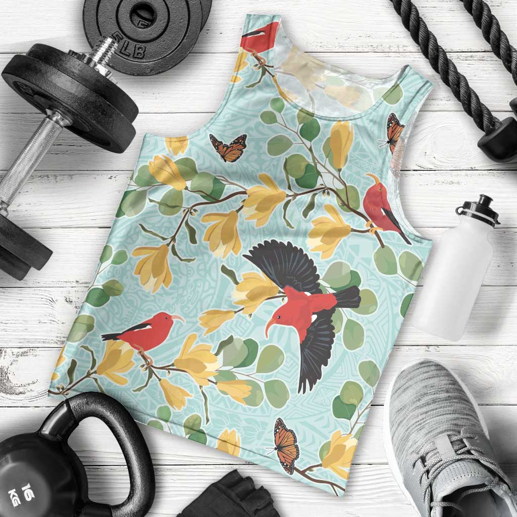 Aloha Hawaii Men Tank Top I'iwi on Mamane Pastel Turquoise LT7 - Polynesian Pride