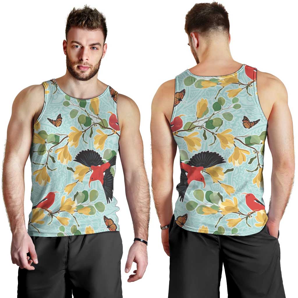 Aloha Hawaii Men Tank Top I'iwi on Mamane Pastel Turquoise LT7 - Polynesian Pride
