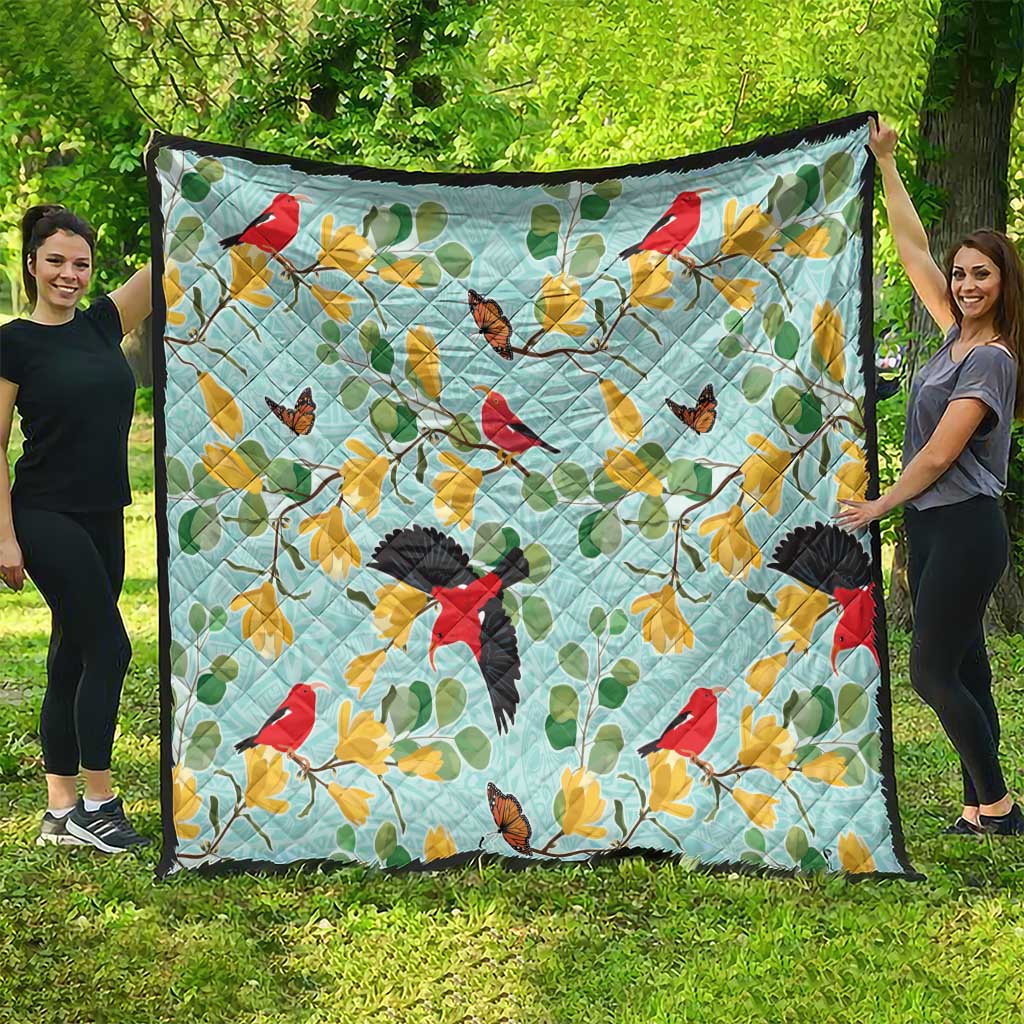 Aloha Hawaii Quilt I'iwi on Mamane Pastel Turquoise LT7 - Polynesian Pride