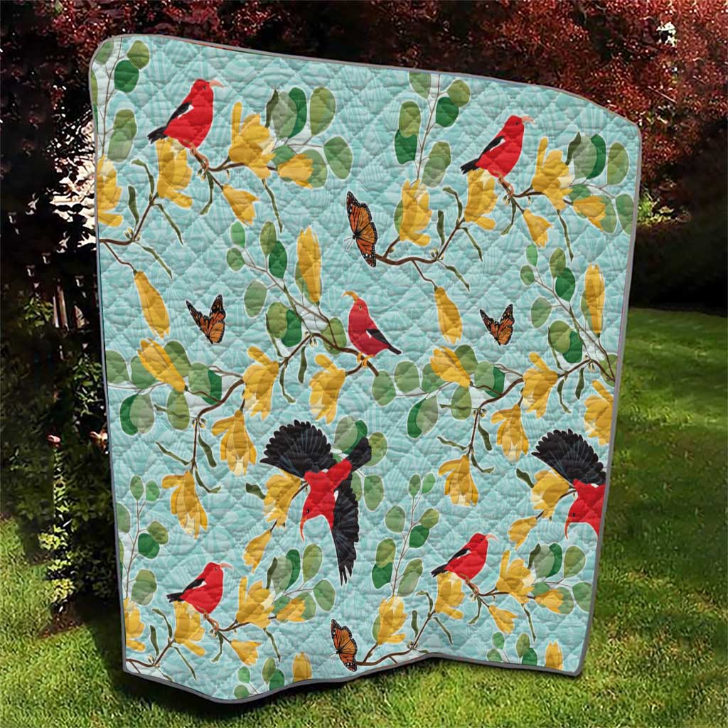 Aloha Hawaii Quilt I'iwi on Mamane Pastel Turquoise LT7 - Polynesian Pride