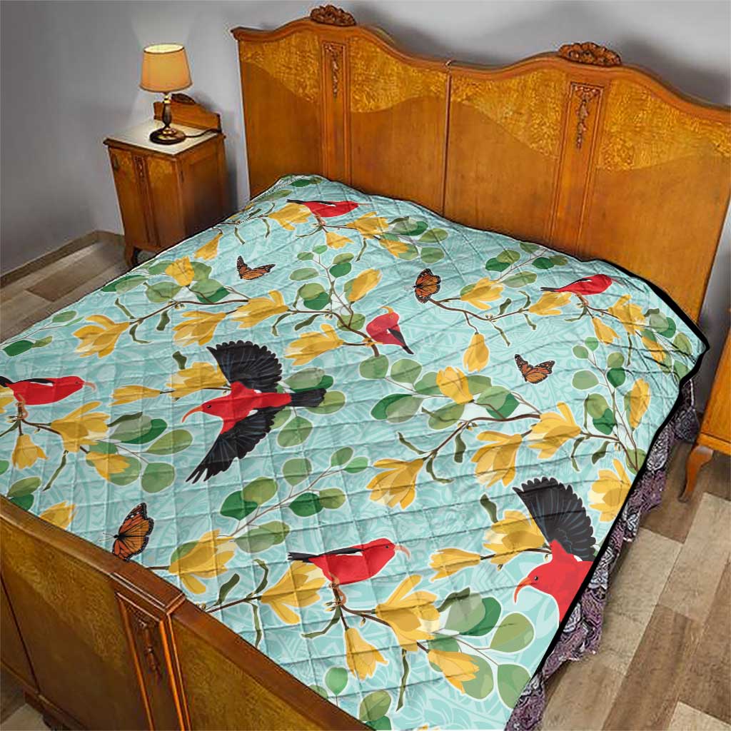 Aloha Hawaii Quilt I'iwi on Mamane Pastel Turquoise LT7 - Polynesian Pride