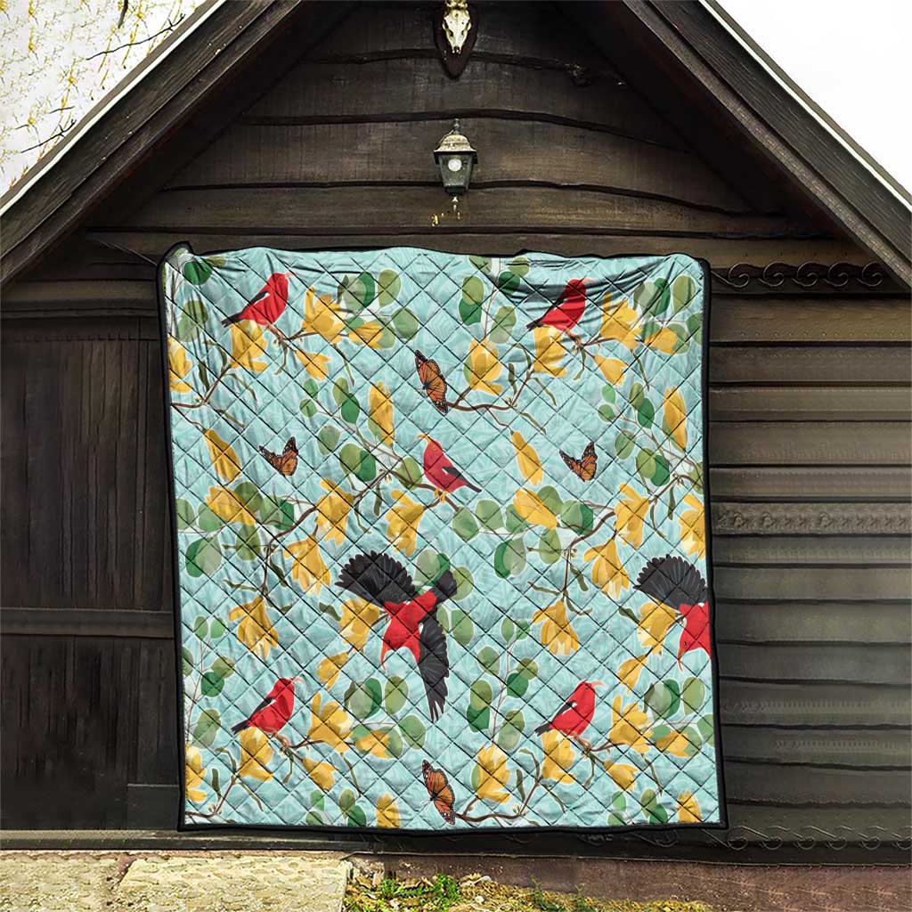 Aloha Hawaii Quilt I'iwi on Mamane Pastel Turquoise LT7 - Polynesian Pride