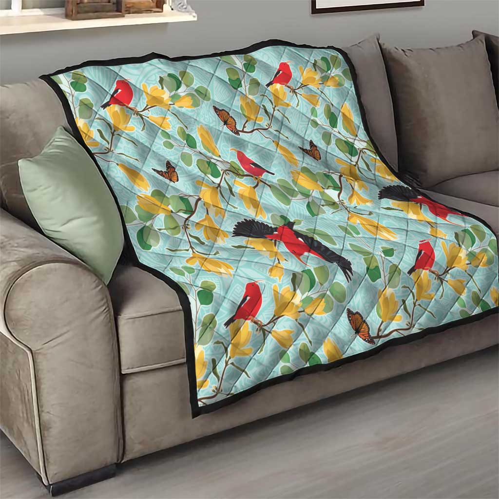 Aloha Hawaii Quilt I'iwi on Mamane Pastel Turquoise LT7 - Polynesian Pride