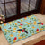 Aloha Hawaii Rubber Doormat I'iwi on Mamane Pastel Turquoise