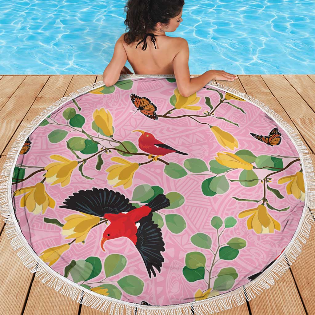Aloha Hawaii Beach Blanket I'iwi on Mamane Pastel Pink