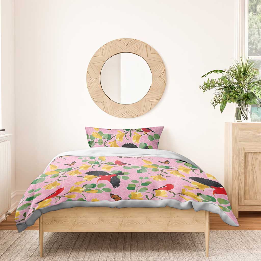 Aloha Hawaii Bedding Set I'iwi on Mamane Pastel Pink