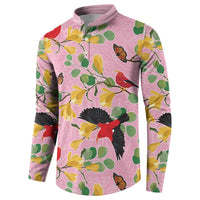 Aloha Hawaii Button Sweatshirt I'iwi on Mamane Pastel Pink