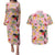 Aloha Hawaii Couples Matching Puletasi and Hawaiian Shirt I'iwi on Mamane Pastel Pink