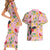 Aloha Hawaii Couples Matching Short Sleeve Bodycon Dress and Hawaiian Shirt I'iwi on Mamane Pastel Pink