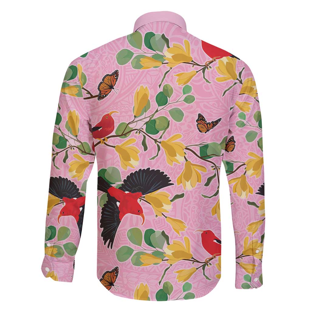 Aloha Hawaii Family Matching Tank Maxi Dress and Hawaiian Shirt I'iwi on Mamane Pastel Pink LT7 - Polynesian Pride