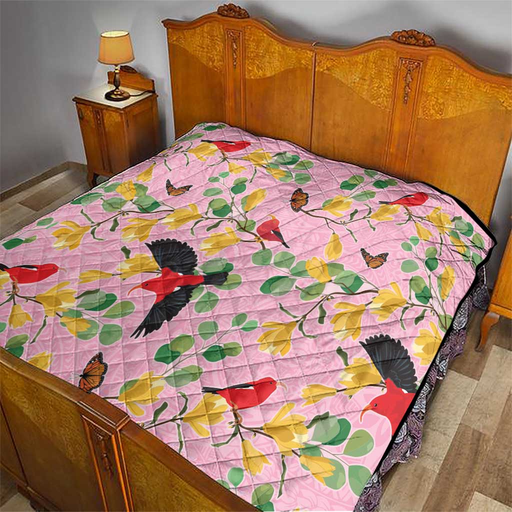 Aloha Hawaii Quilt I'iwi on Mamane Pastel Pink LT7 - Polynesian Pride