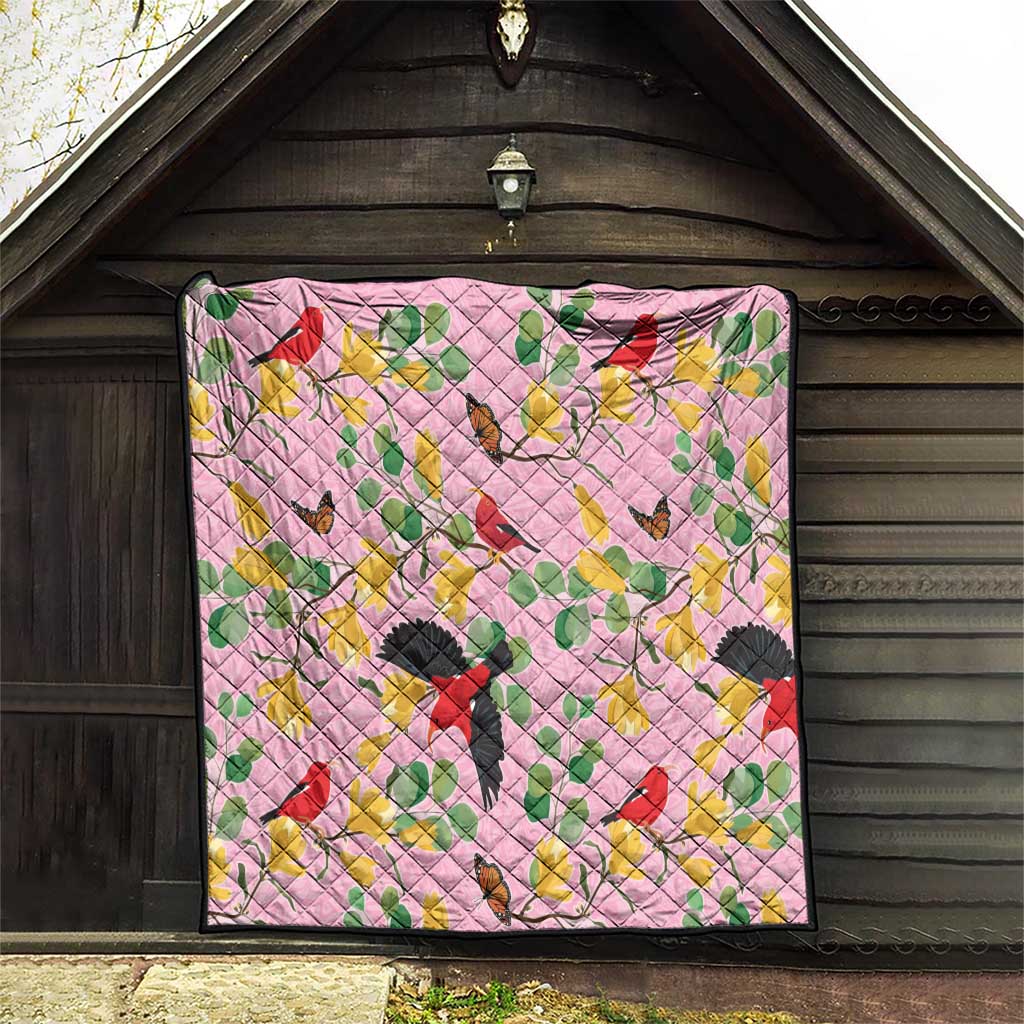 Aloha Hawaii Quilt I'iwi on Mamane Pastel Pink LT7 - Polynesian Pride