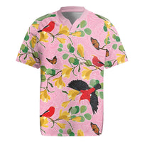 Aloha Hawaii Rugby Jersey I'iwi on Mamane Pastel Pink