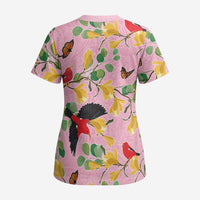 Aloha Hawaii Scrub Top I'iwi on Mamane Pastel Pink - Polynesian Pride