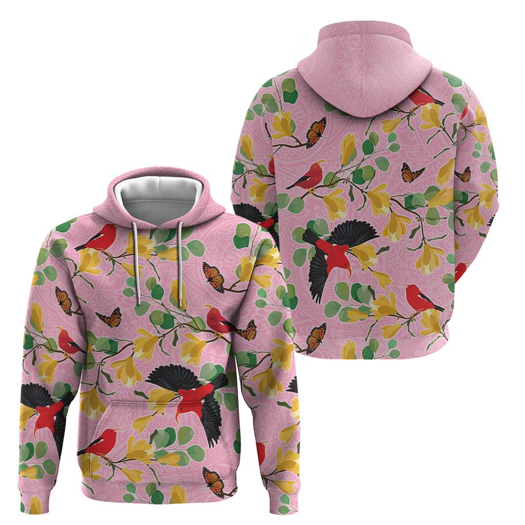 Aloha Hawaii Zip Hoodie I'iwi on Mamane Pastel Pink