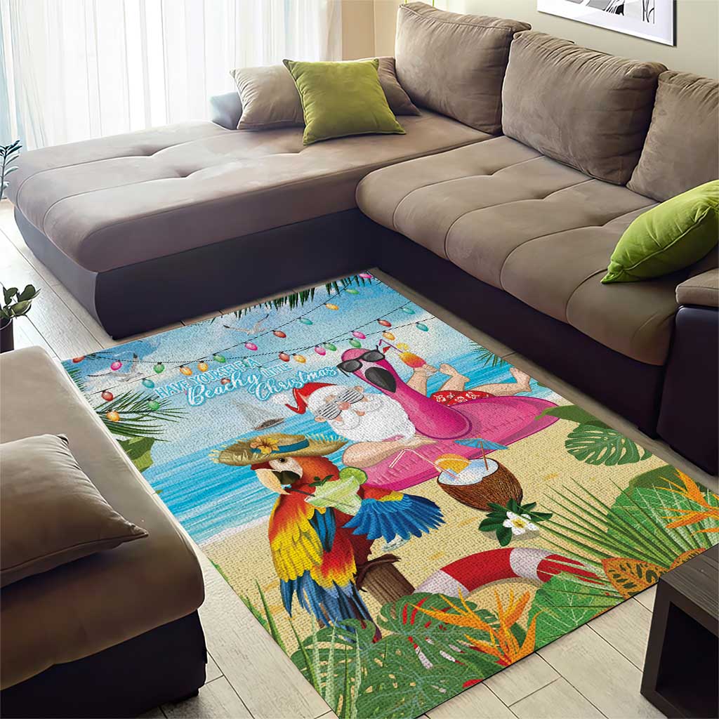 Have Yourself A Beachy Little Christmas Area Rug with Santa Chilling - Polynesian Pride