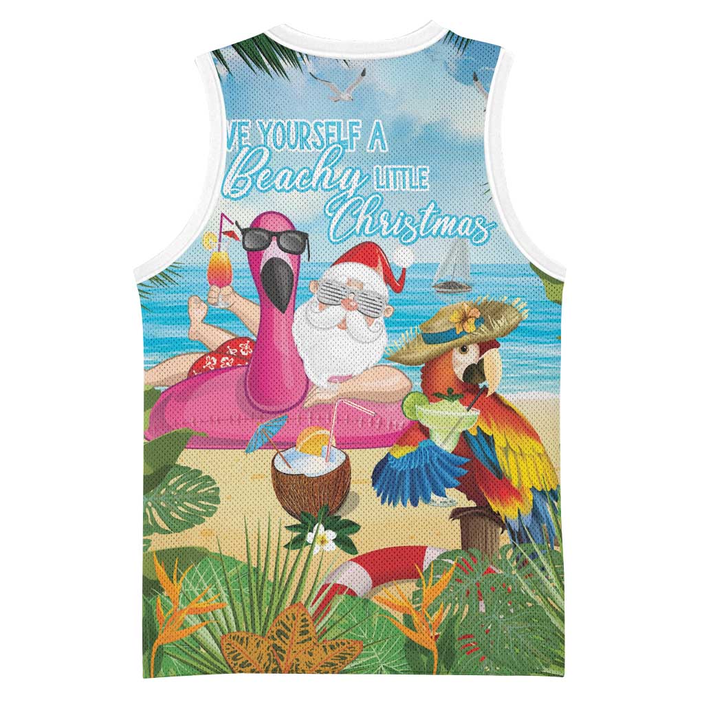 Have Yourself A Beachy Little Christmas Basketball Jersey with Santa Chilling - Polynesian Pride