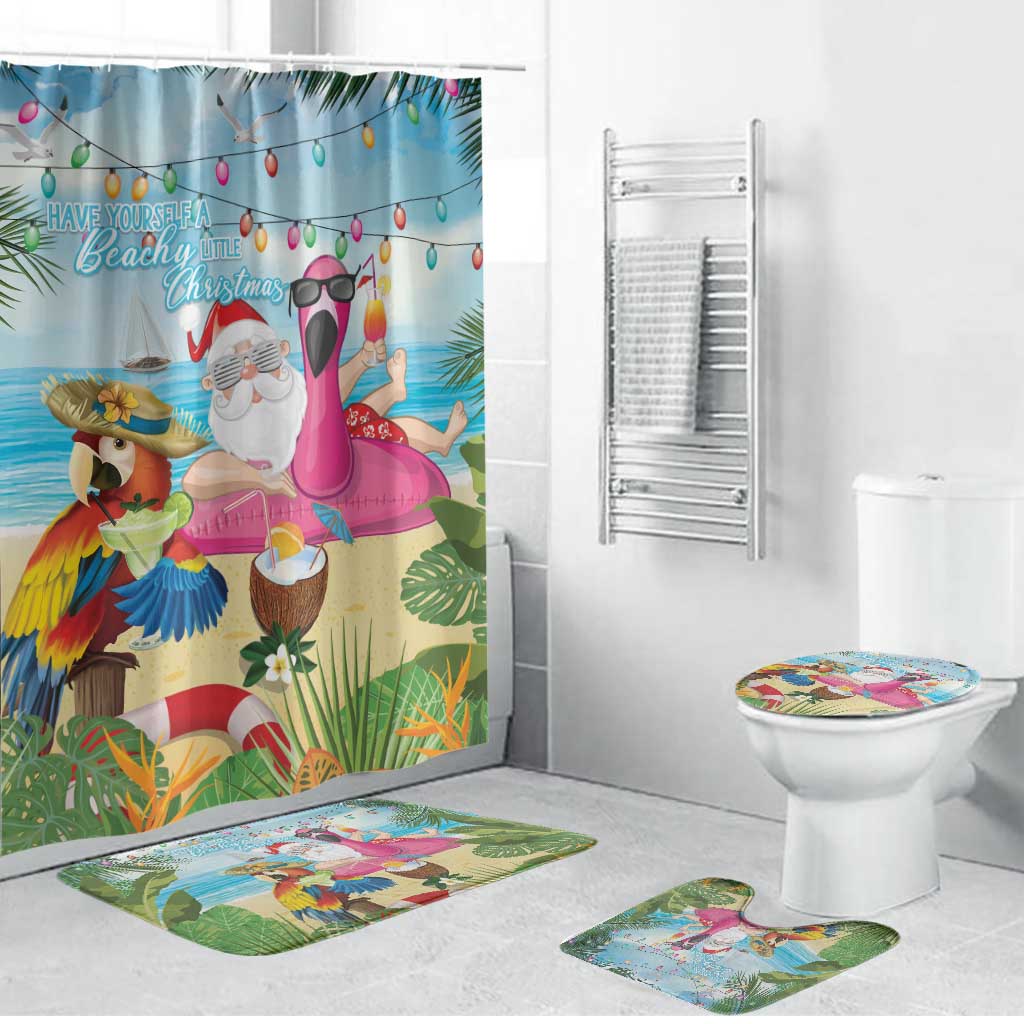 Have Yourself A Beachy Little Christmas Bathroom Set with Santa Chilling - Polynesian Pride