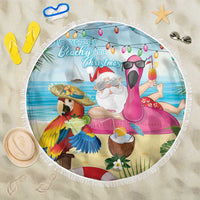 Have Yourself A Beachy Little Christmas Beach Blanket with Santa Chilling - Polynesian Pride