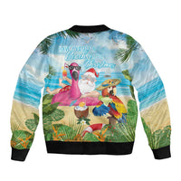 Have Yourself A Beachy Little Christmas Bomber Jacket with Santa Chilling - Polynesian Pride