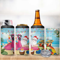 Have Yourself A Beachy Little Christmas 4 in 1 Can Cooler Tumbler with Santa Chilling - Polynesian Pride