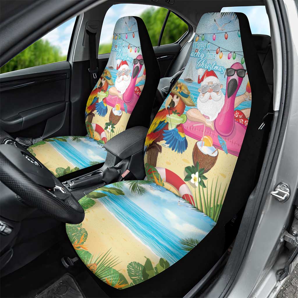 Have Yourself A Beachy Little Christmas Car Seat Cover with Santa Chilling - Polynesian Pride