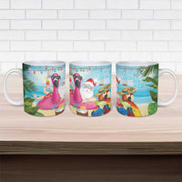 Have Yourself A Beachy Little Christmas Ceramic Mug with Santa Chilling - Polynesian Pride
