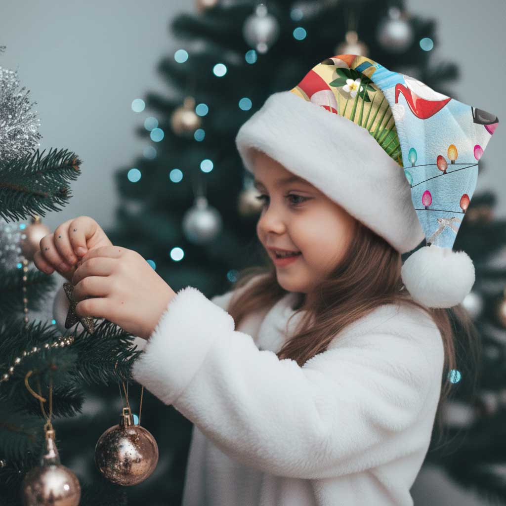 Have Yourself A Beachy Little Christmas Santa Hat with Santa Chilling - Polynesian Pride