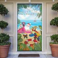 Have Yourself A Beachy Little Christmas Door Cover with Santa Chilling - Polynesian Pride